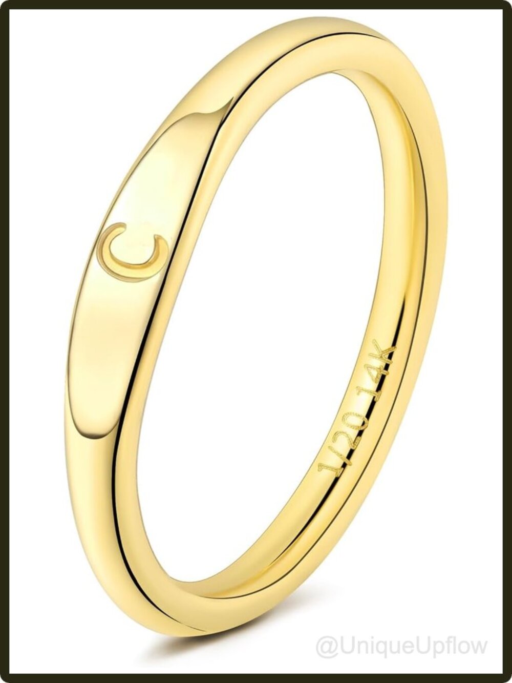 14K Gold Filled Initial Ring Stackable Non Tarnish Thumb Ring for Women